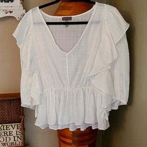 White v-neck blouse in medium